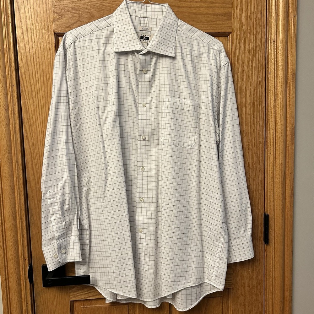 Joseph Aboud dress shirt mens 17 Cotton Non Iron button down 32/33 Classic
